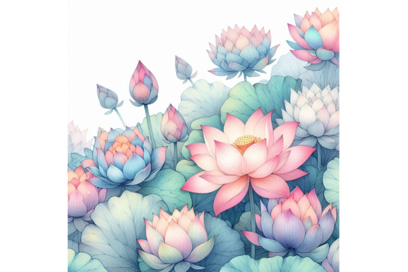 lotus-flower-pattern-watercolor