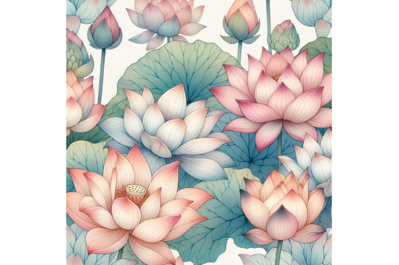 lotus-flower-pattern-watercolor