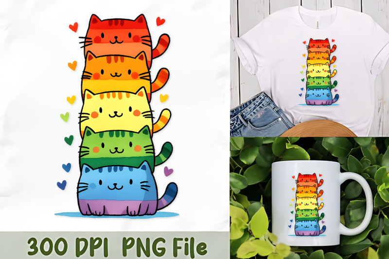 rainbow-cats-cute-stack-art