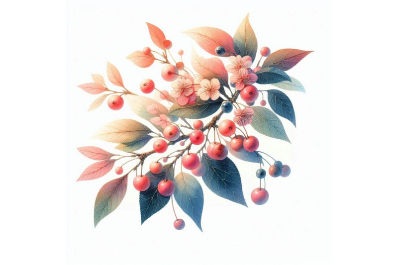 winter-cherry-watercolor-illustration