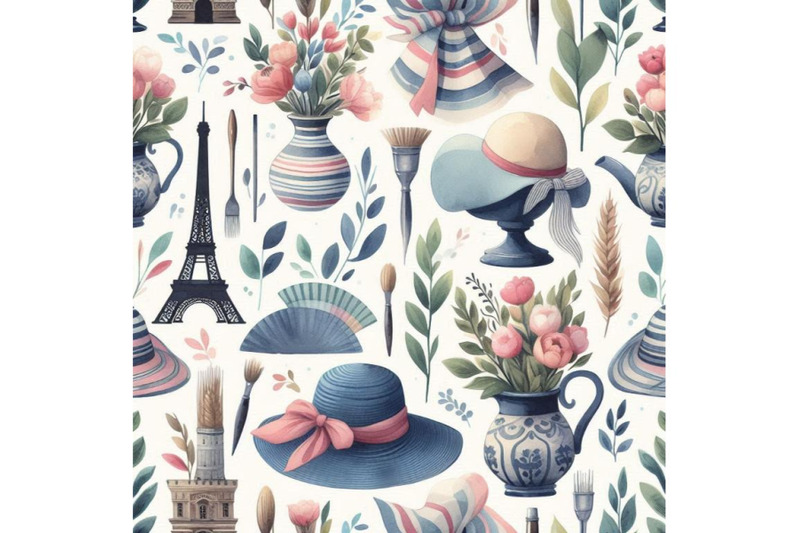 french-watercolor-seamless-pattern