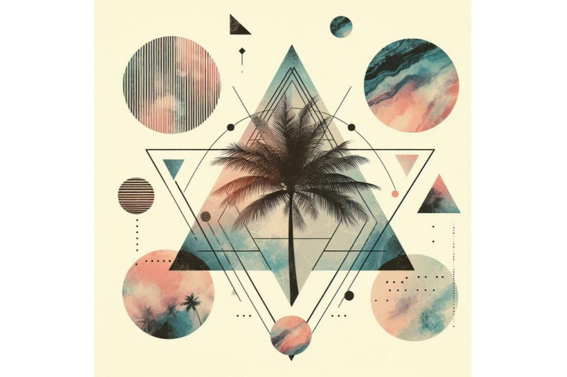 triangle-circle-watercolor-palm-tree-marble-grunge-te