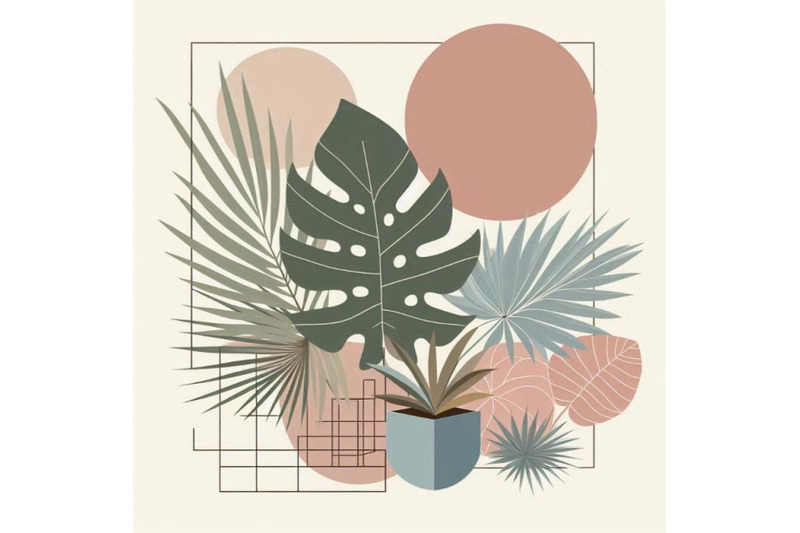 modern-illustration-with-tropical-leaves-geo-elements-f