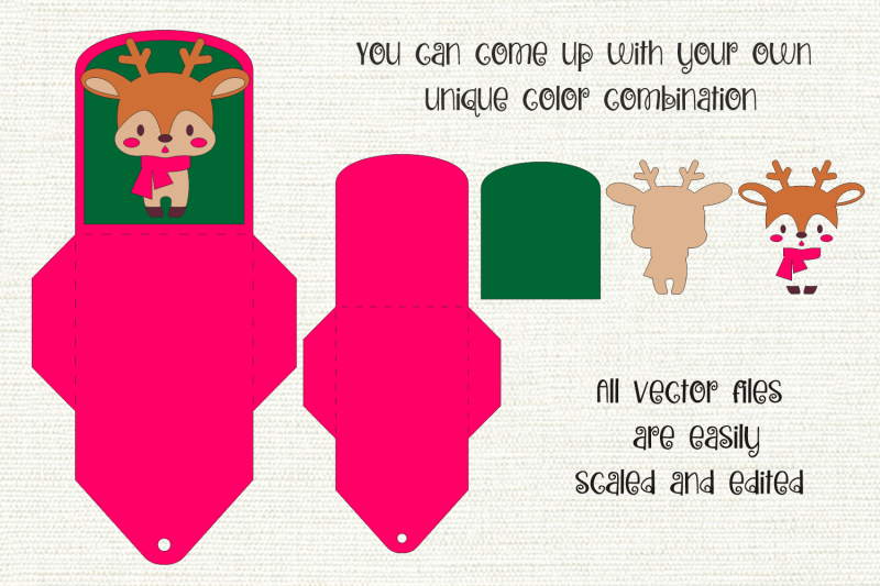 christmas-deer-gift-card-holder-paper-craft-template