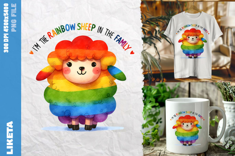 rainbow-sheep-family-member-art