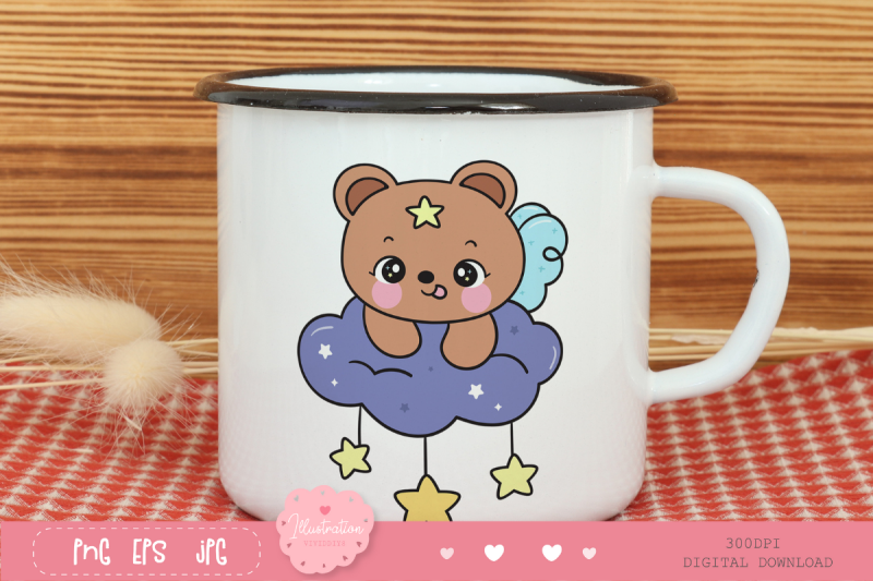 cute-teddy-bear-on-cloud-kawaii-clipart-bedtime-story-baby