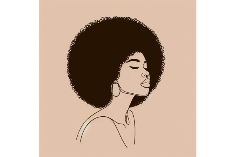 black-woman-afro-portrait-female-profile-continuous-li