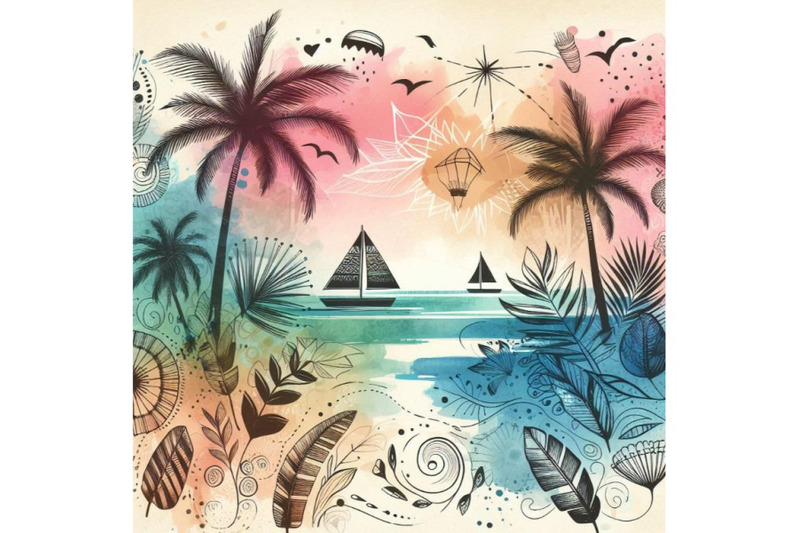 abstract-summer-beach-background-art-illustration-wit