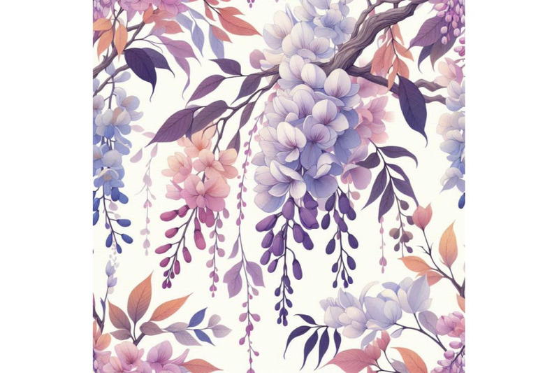 watercolor-wisteria-flower-sakura-blossom-tree-branch