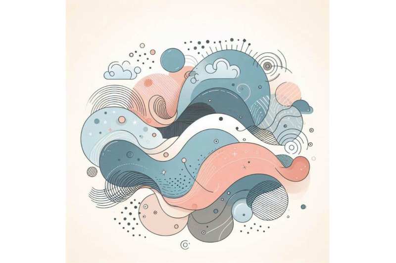 abstract-curve-shape-background-with-doodle-minimal