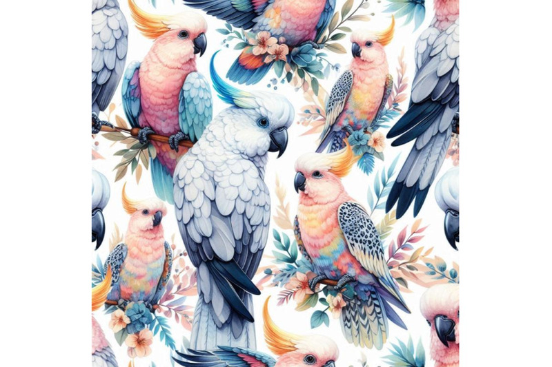 watercolor-australian-cockatoo-seamless-pattern