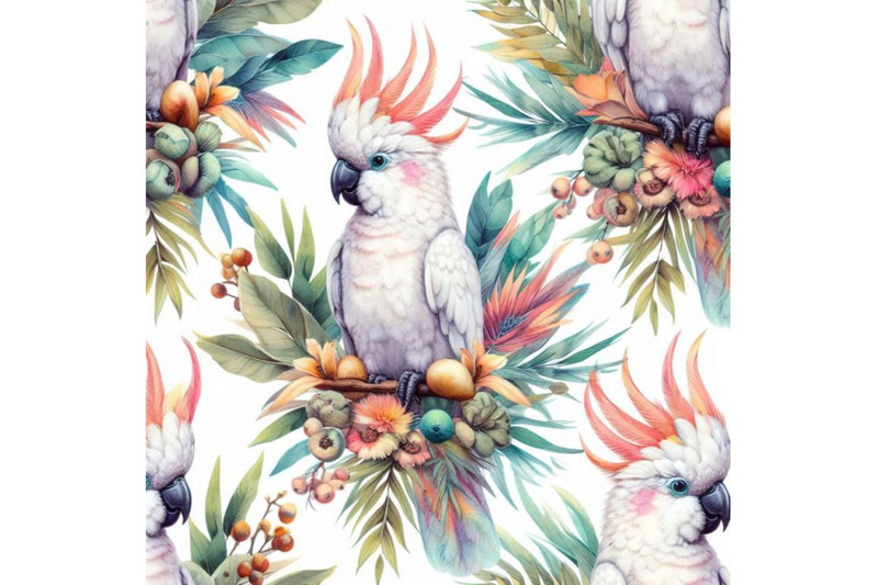 watercolor-australian-cockatoo-seamless-pattern