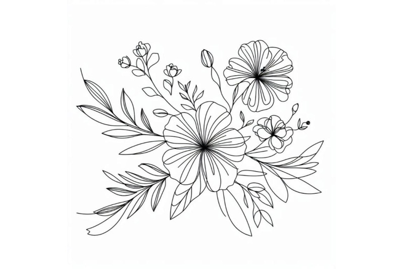 elegant-continuous-line-drawing-minimal-art-flowers-an