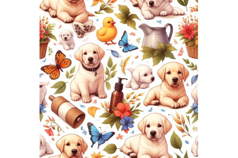 labrador-retriever-puppy-seamless-pattern