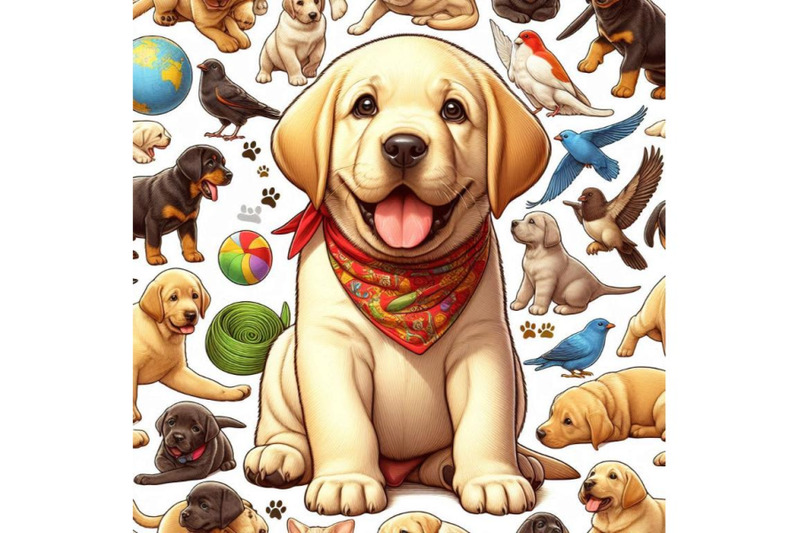 labrador-retriever-puppy-seamless-pattern