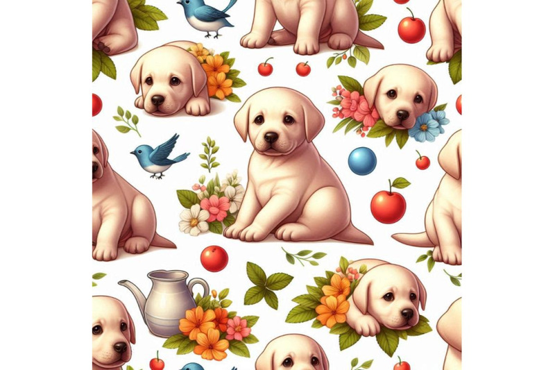 labrador-retriever-puppy-seamless-pattern