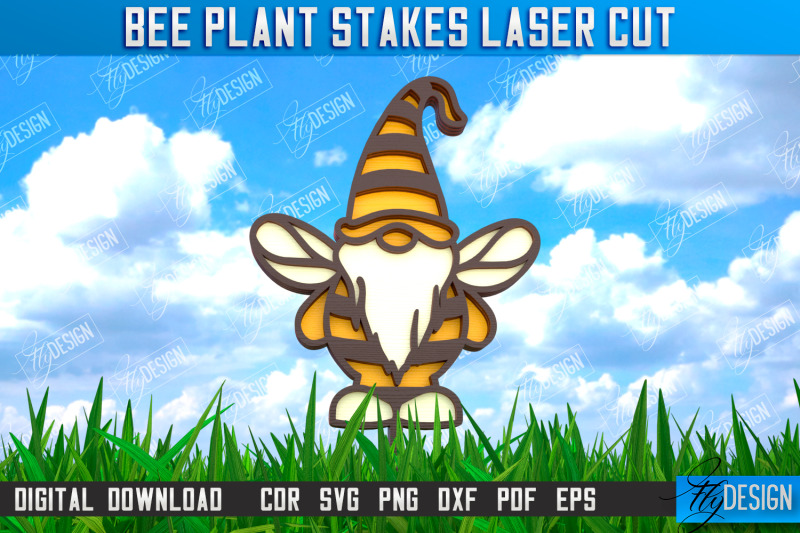 honey-bee-garden-stake-plant-stakes-plant-marker-lawn-stake-cnc