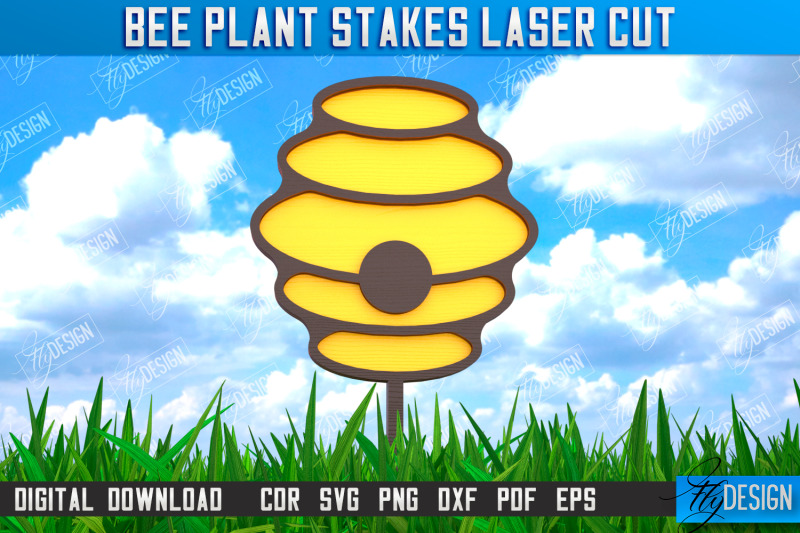 honey-bee-garden-stake-plant-stakes-plant-marker-lawn-stake-cnc