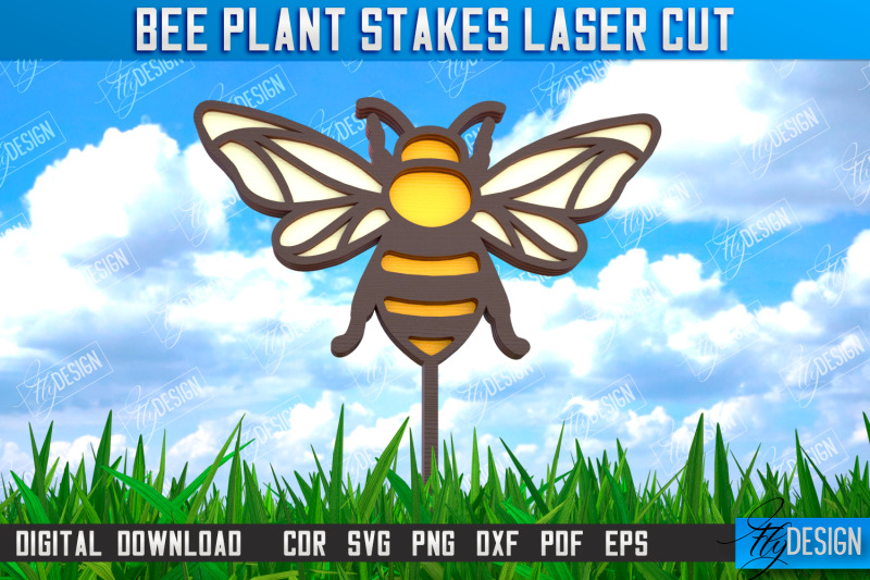 honey-bee-garden-stake-plant-stakes-plant-marker-lawn-stake-cnc