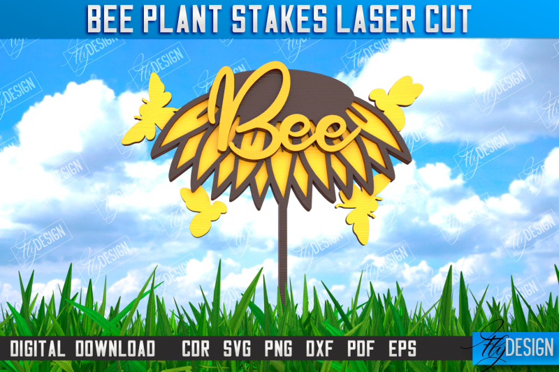 honey-bee-garden-stake-plant-stakes-plant-marker-lawn-stake-cnc