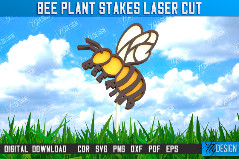 honey-bee-garden-stake-plant-stakes-plant-marker-lawn-stake-cnc