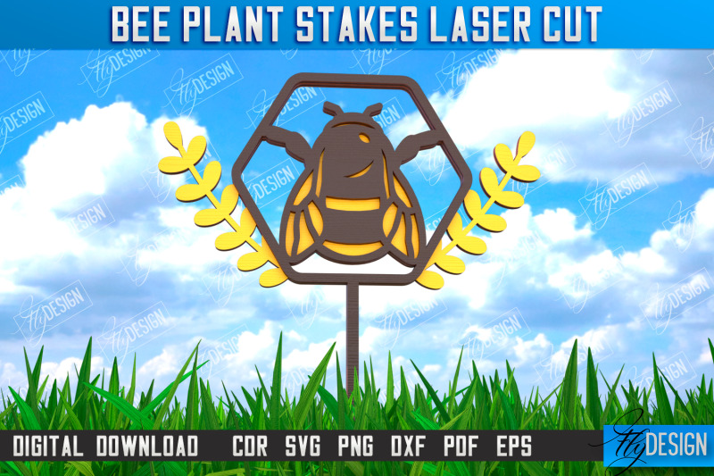 honey-bee-garden-stake-plant-stakes-plant-marker-lawn-stake-cnc