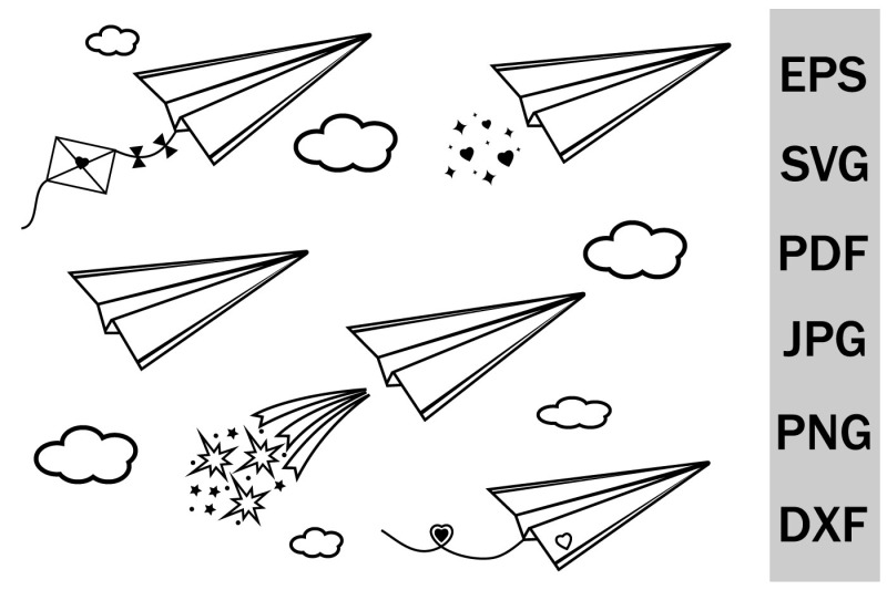 paper-airplane-romantic-clipart-for-doodle-style-printing