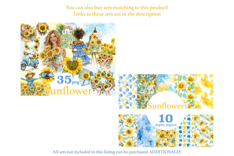 sunflower-clipart-bundle-summer-graphics-png-set