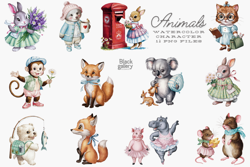 animal-character-watercolor-png-bundle