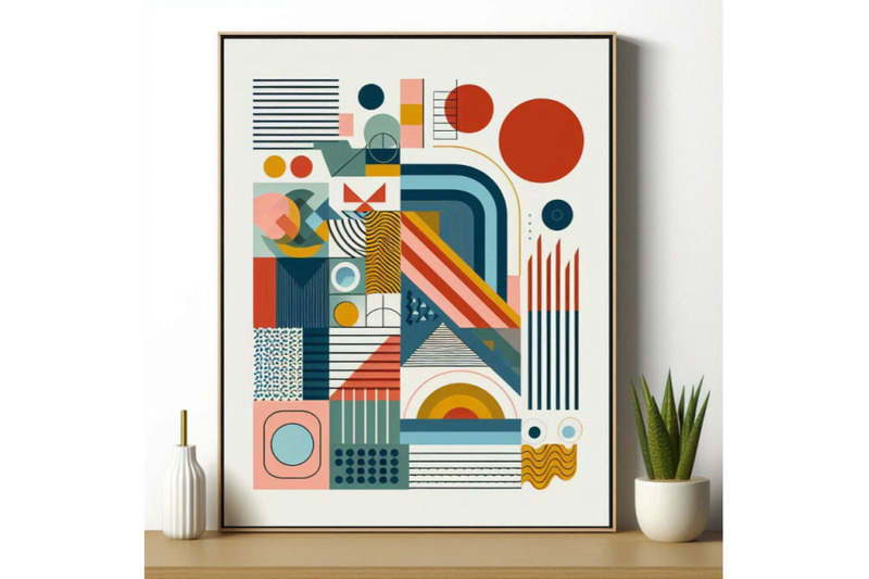 abstract-geometric-poster-in-modern-mid-century-style