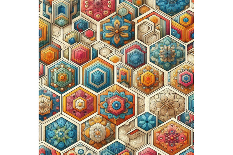 abstract-textured-hexagon-shapes-seamless-pattern