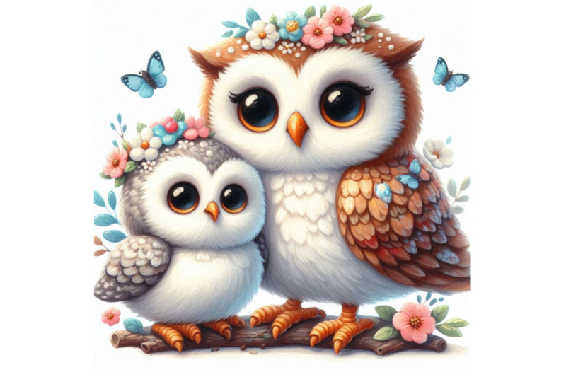 cute-baby-owl-and-mom