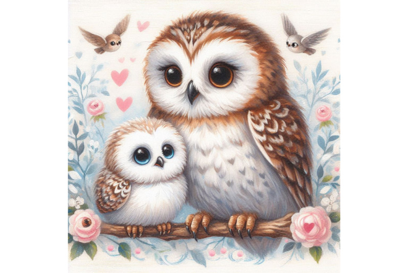 cute-baby-owl-and-mom