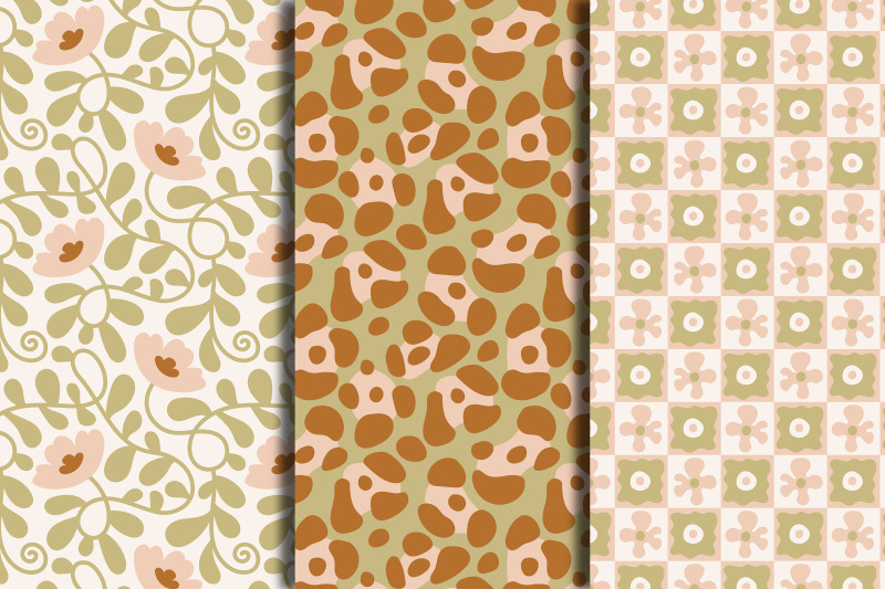 vintage-pastel-flowers-seamless-patterns