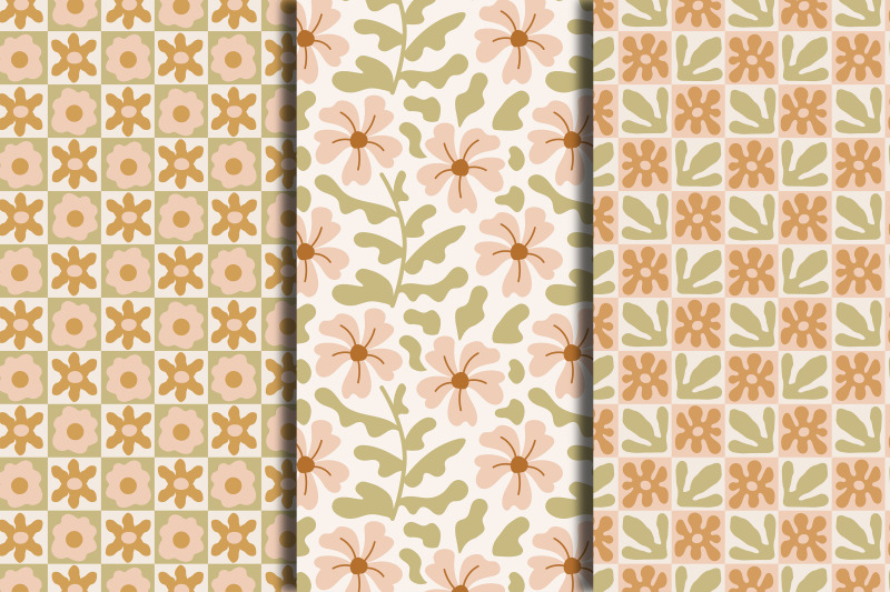 vintage-pastel-flowers-seamless-patterns