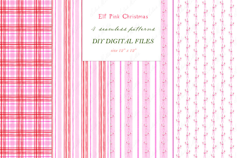 elf-girl-pink-christmas-watercolor-crest-diy