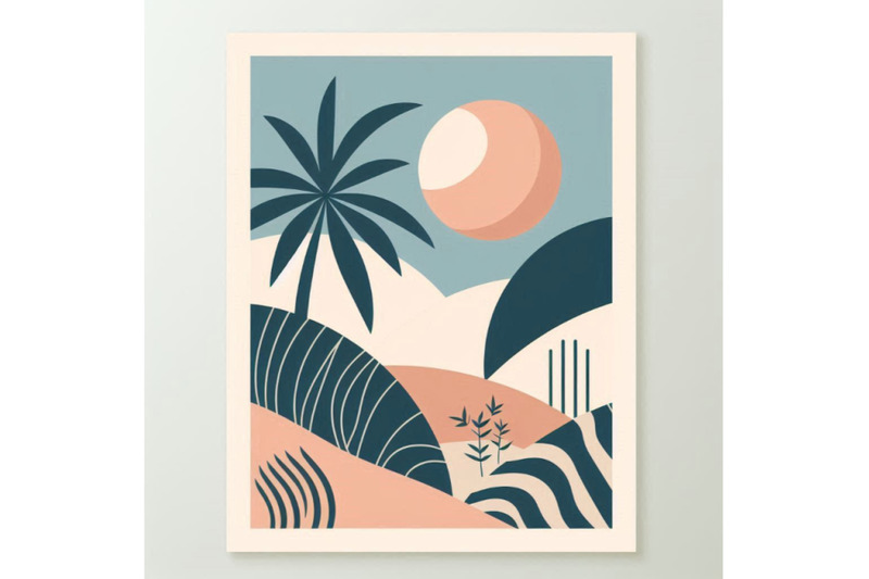 abstract-tropical-summer-poster-in-modern-mid-century-style