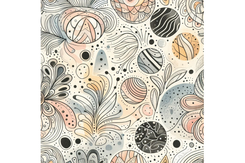 abstract-watercolor-and-ink-doodle-shapes-seamless-pattern