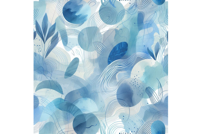 aqua-blue-abstract-brush-strokes-seamless-pattern-watercolo