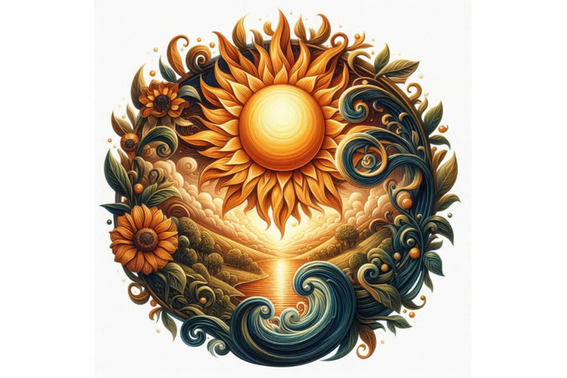 art-of-a-sun-logo-with-isolated-background