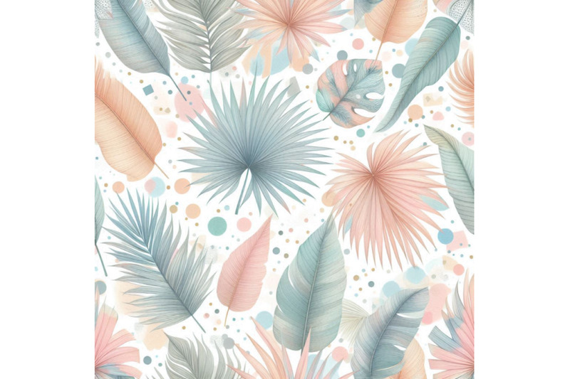 artistic-watercolor-palm-leaves-pastel-colored-confetti-seamle