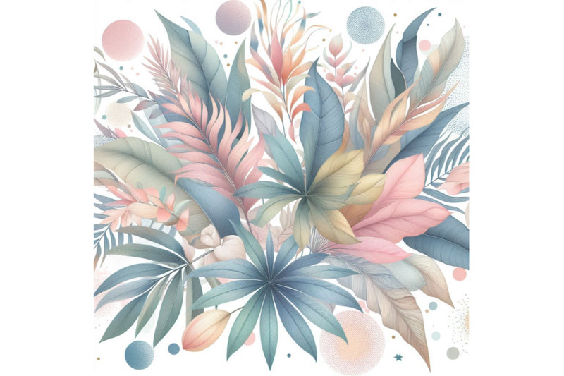 artistic-watercolor-palm-leaves-pastel-colored-confetti-seamle