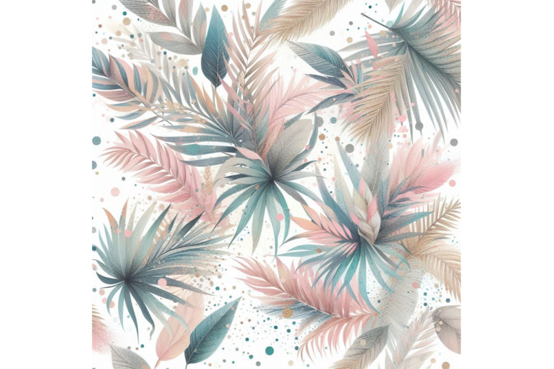 artistic-watercolor-palm-leaves-pastel-colored-confetti-seamle