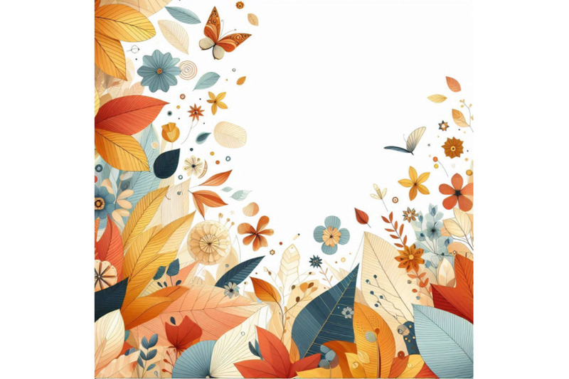 autumn-background-falling-leaves-flowers-geometrical-eleme