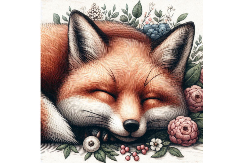 beautiful-image-with-nice-hand-drawn-sleeping-fox