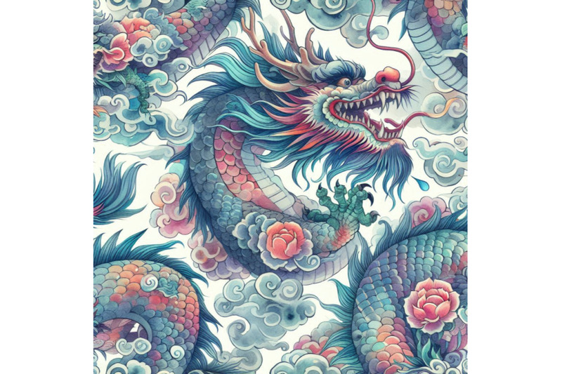 chinese-dragon-watercolor-seamless-pattern