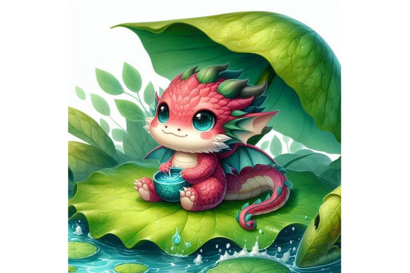 cute-dagon-setting-on-a-water-leaf