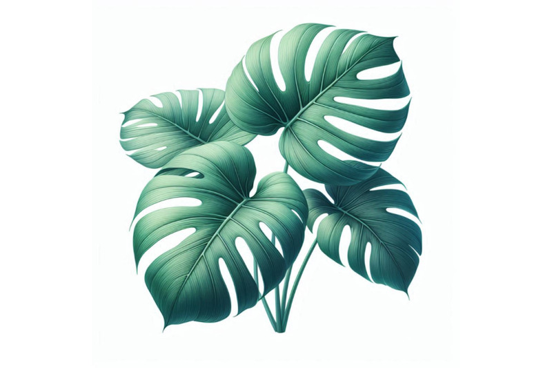 fresh-green-monstera-leaves-on-white-background-botanical-a