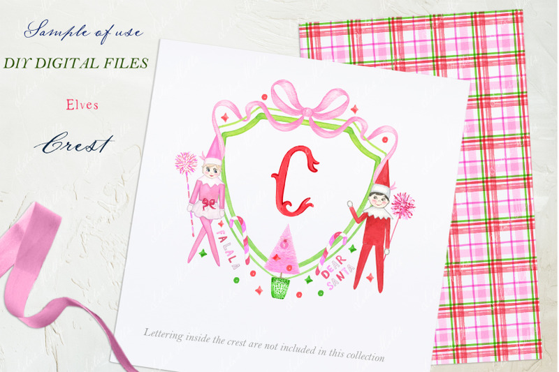 elves-christmas-watercolor-crest-diy