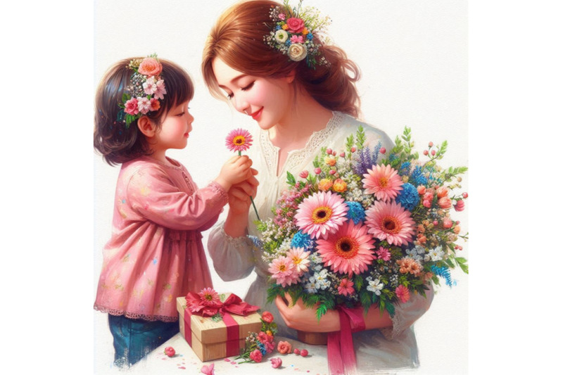 mothers-day-child-giving-his-mother-some-flowers-as-a-gift